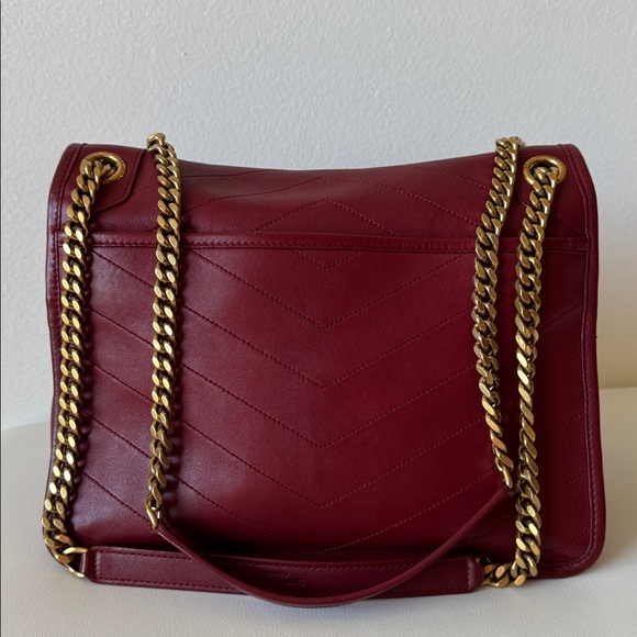 Saint Laurent RARE Burgundy Niki Medium Leather Bag with Gold Tone Hardware - Picture 5 of 17